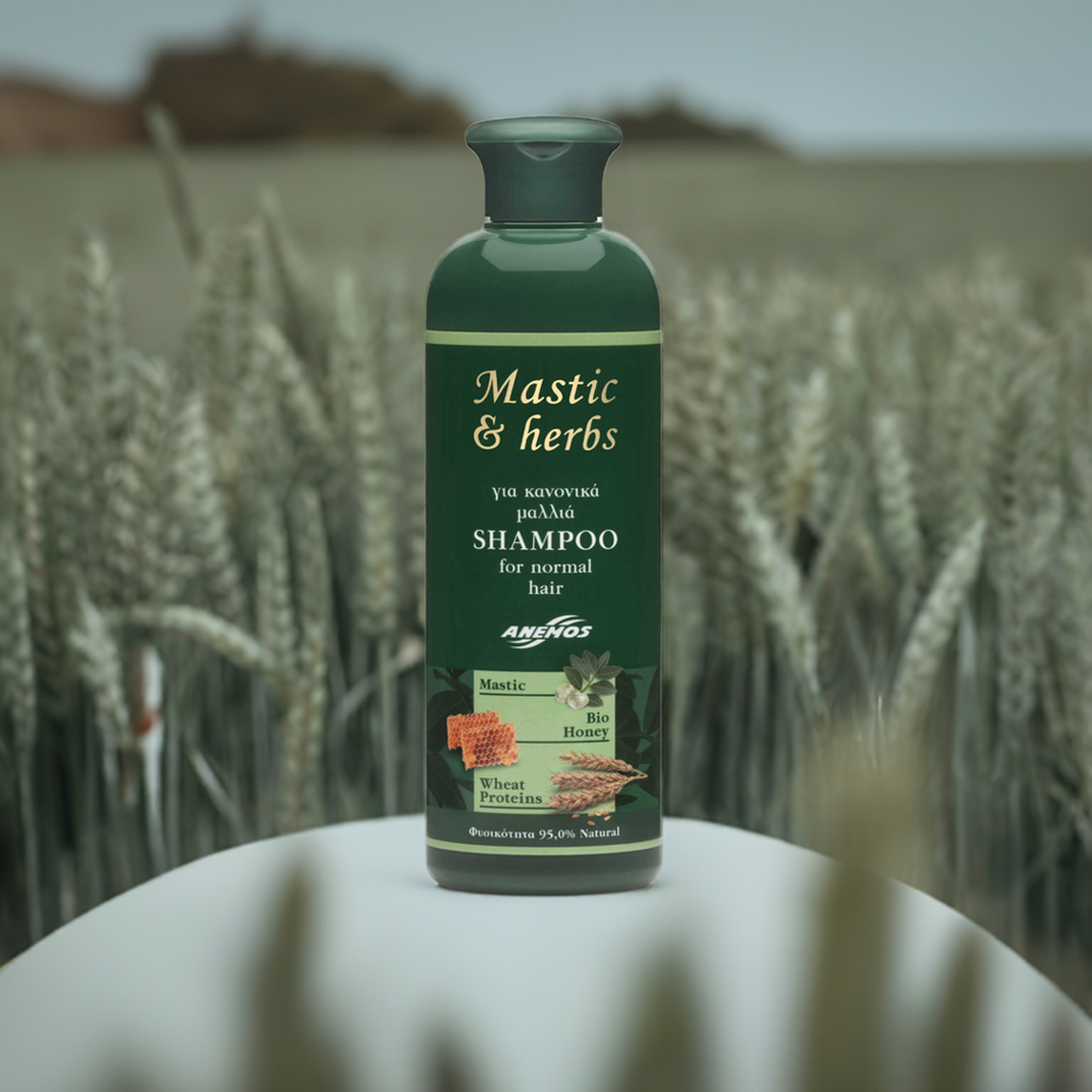Natürliches Shampoo mit Mastix, Weizenproteinen, Bio-Honig und Bio-Olivenöl