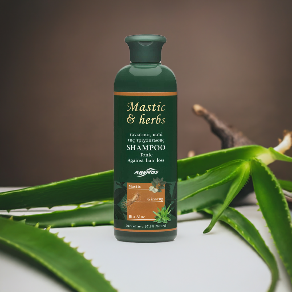 Tonic Shampoo gegen Haarausfall mit Mastix, Bio-Aloe und Bio-Olivenöl
