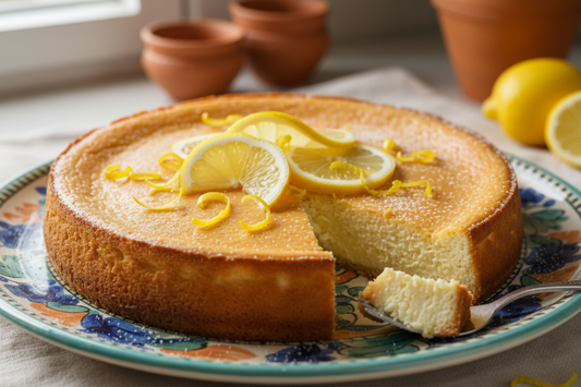 Käsekuchen mit Mastix und Zitrone